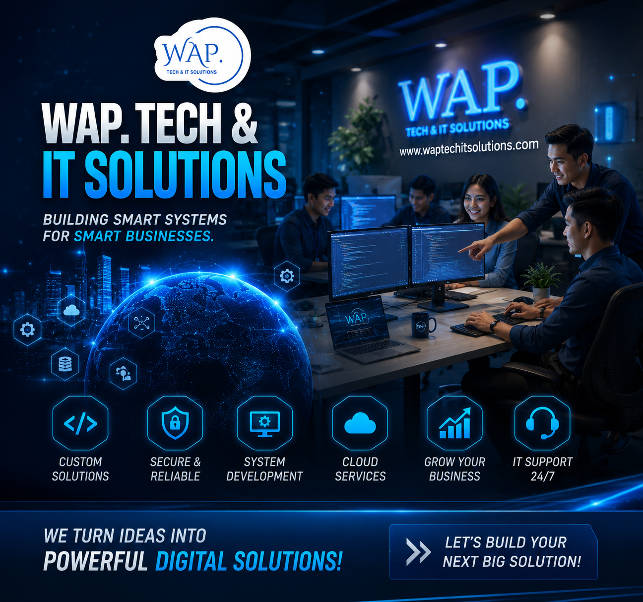 WAP.Tech founder with laptop